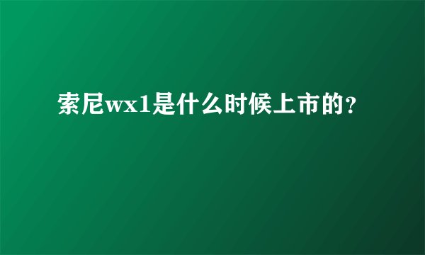 索尼wx1是什么时候上市的？
