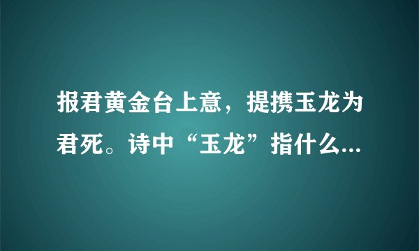 报君黄金台上意,提携玉龙为君死。诗中“玉龙”指什么?“黄金台”出自什么典故?