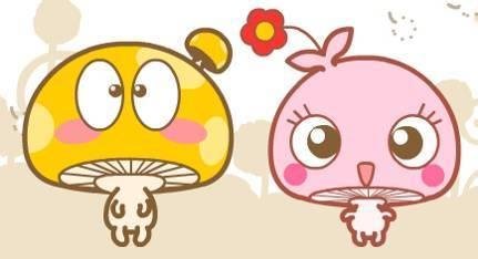 有一个卡通是萌物蘑菇头