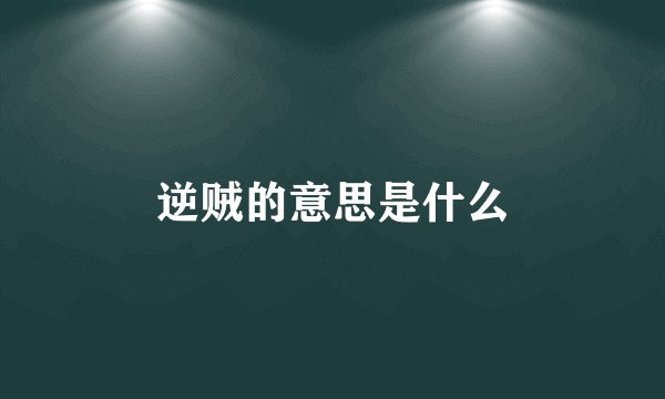 逆贼的意思是什么