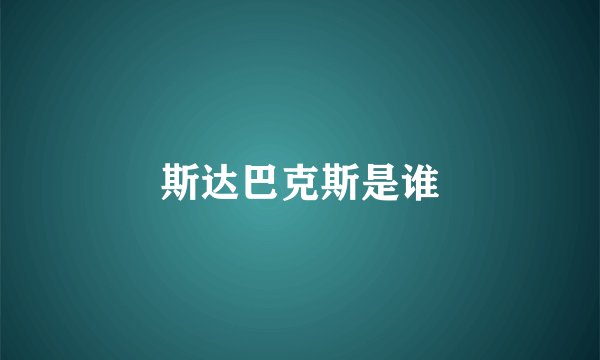 斯达巴克斯是谁