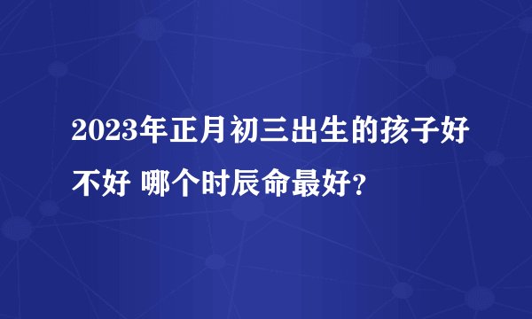 2023年正月初三出生的孩子好不好 哪个时辰命最好？