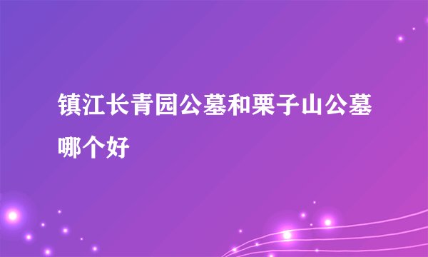 镇江长青园公墓和栗子山公墓哪个好