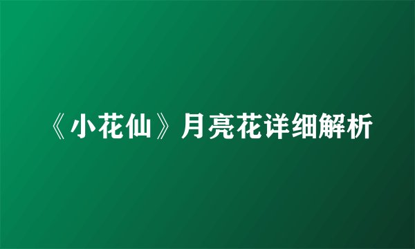 《小花仙》月亮花详细解析