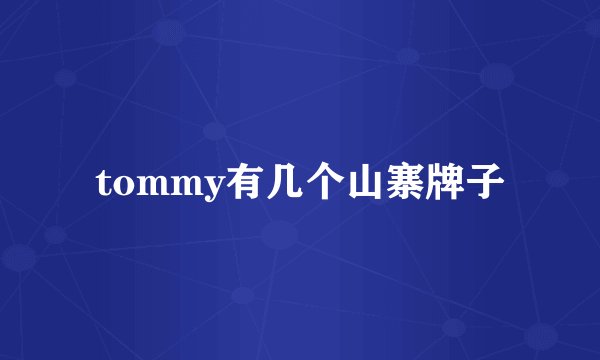 tommy有几个山寨牌子
