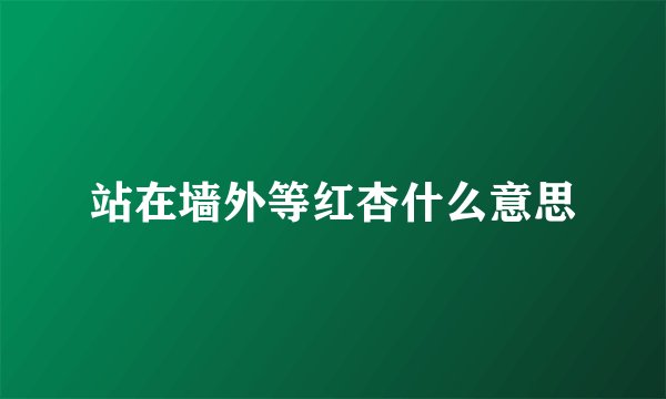 站在墙外等红杏什么意思