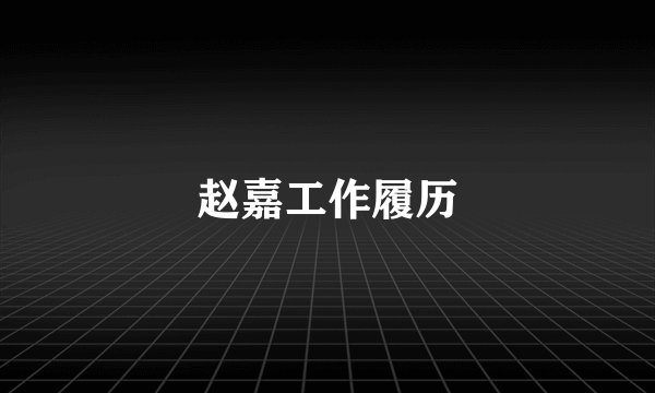 赵嘉工作履历