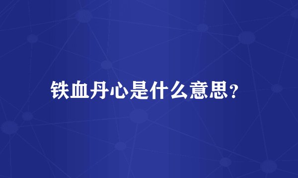 铁血丹心是什么意思？