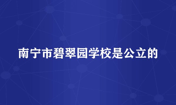 南宁市碧翠园学校是公立的