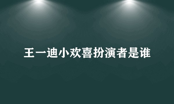 王一迪小欢喜扮演者是谁