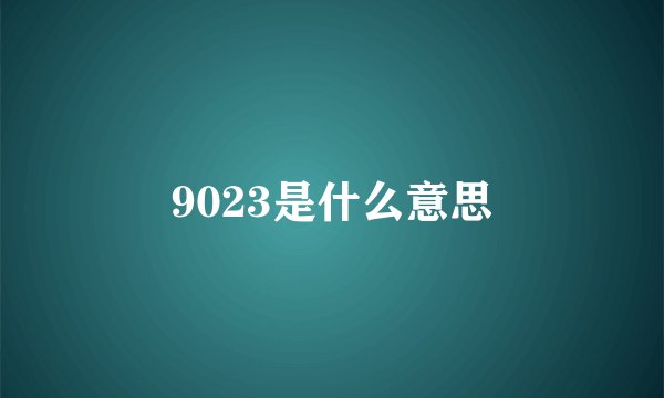 9023是什么意思