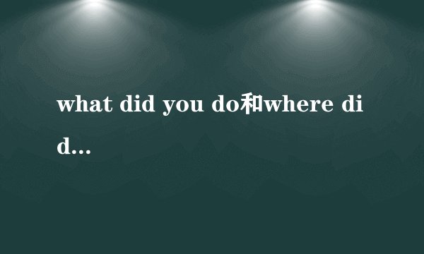 what did you do和where did you go区别