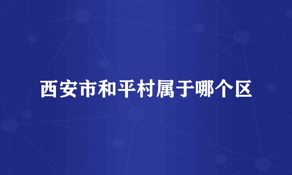 西安市和平村属于哪个区