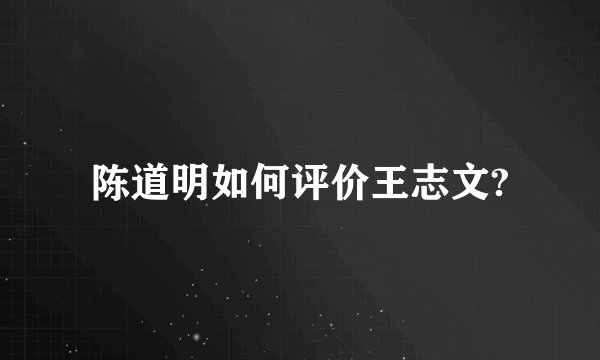 陈道明如何评价王志文?