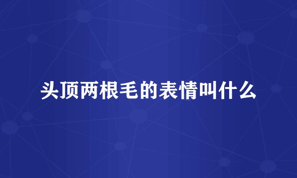 头顶两根毛的表情叫什么