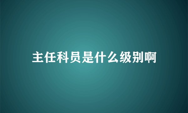 主任科员是什么级别啊