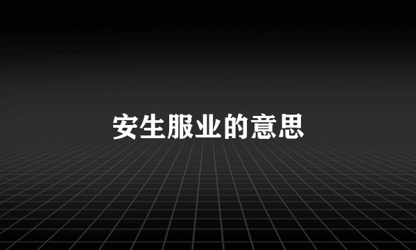 安生服业的意思