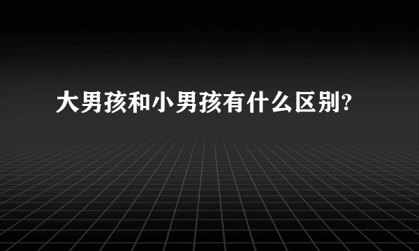 大男孩和小男孩有什么区别?