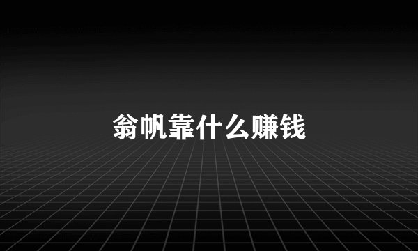 翁帆靠什么赚钱