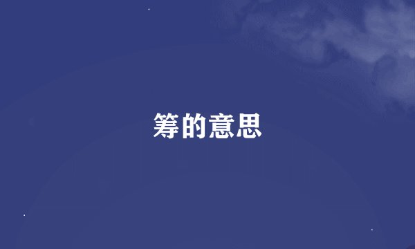 筹的意思