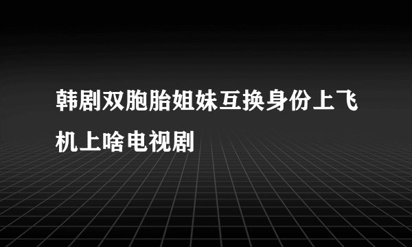 韩剧双胞胎姐妹互换身份上飞机上啥电视剧
