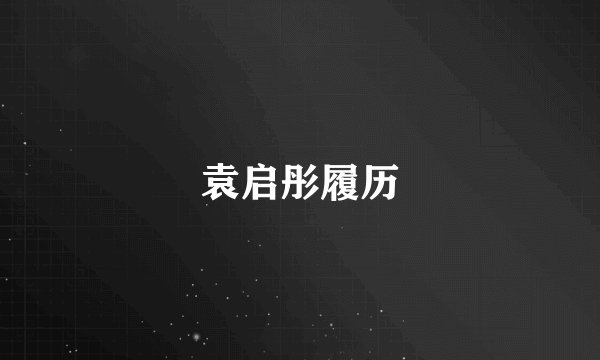 袁启彤履历
