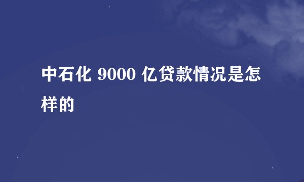 中石化 9000 亿贷款情况是怎样的