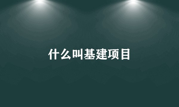 什么叫基建项目