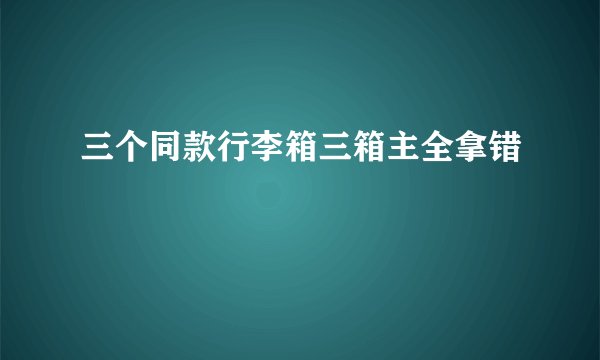 三个同款行李箱三箱主全拿错