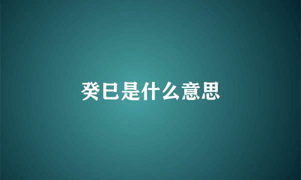 癸巳是什么意思