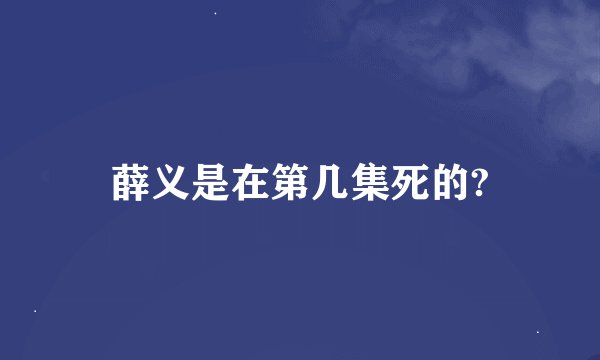薛义是在第几集死的?
