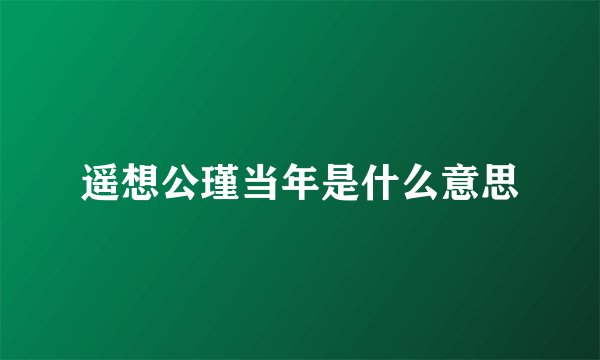 遥想公瑾当年是什么意思