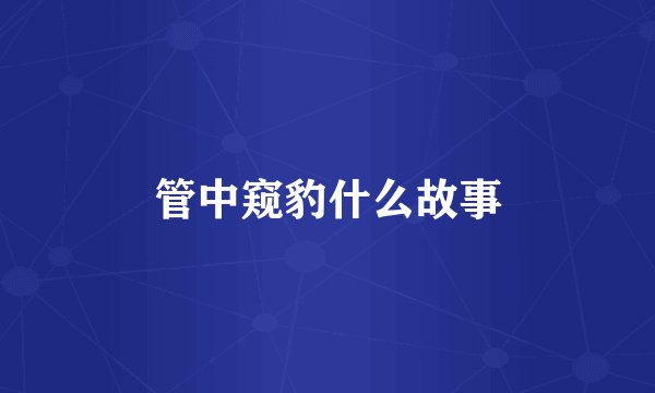 管中窥豹什么故事
