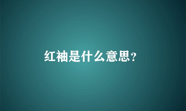 红袖是什么意思？