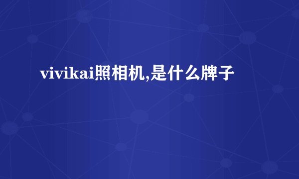 vivikai照相机,是什么牌子
