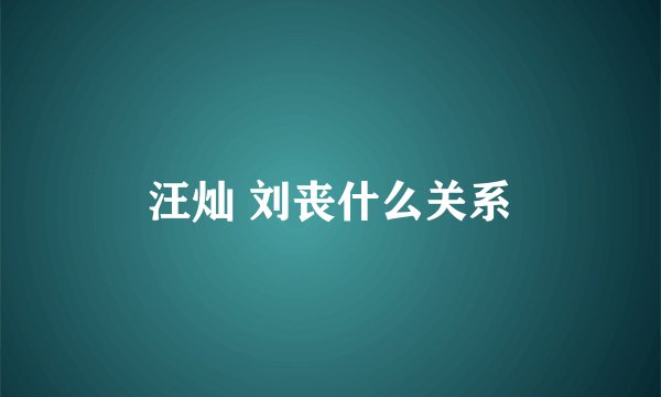 汪灿 刘丧什么关系