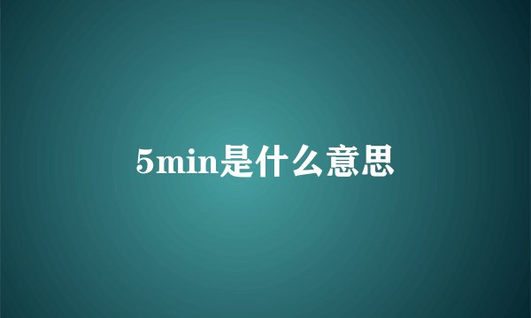 5min是什么意思