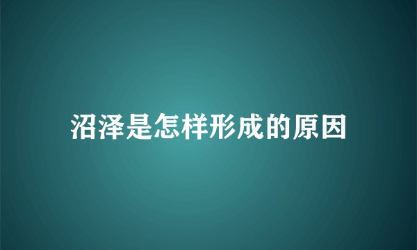 沼泽是怎样形成的原因