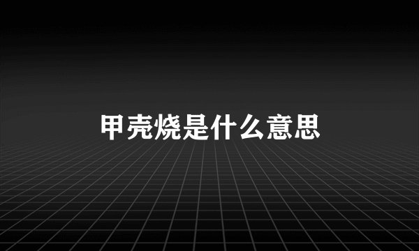 甲壳烧是什么意思