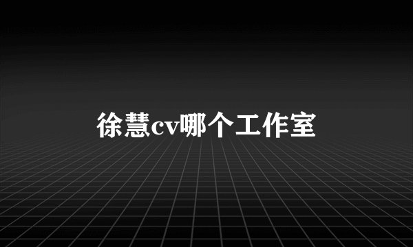 徐慧cv哪个工作室