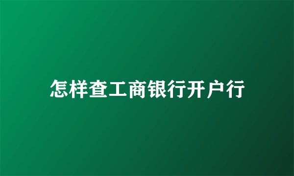 怎样查工商银行开户行