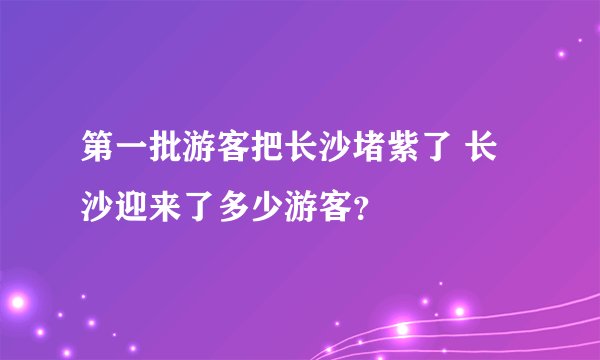 第一批游客把长沙堵紫了 长沙迎来了多少游客？