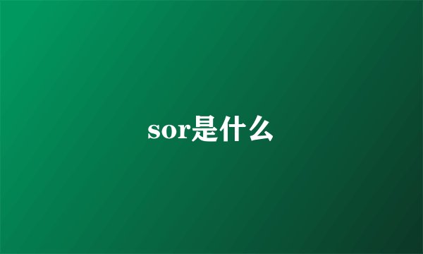 sor是什么
