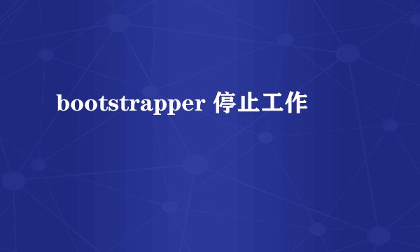 bootstrapper 停止工作