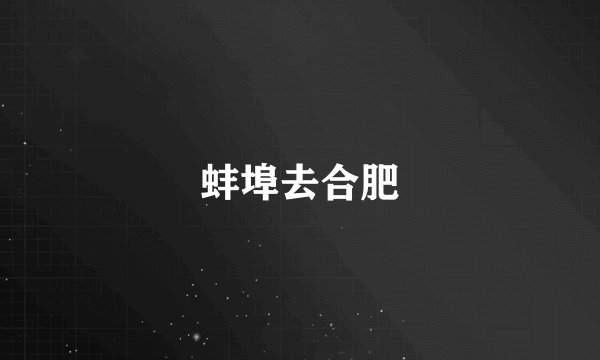蚌埠去合肥