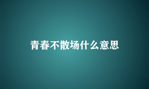 青春不散场什么意思