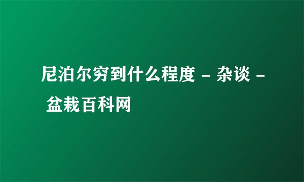 尼泊尔穷到什么程度 - 杂谈 - 盆栽百科网