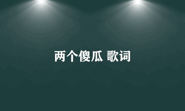 两个傻瓜 歌词