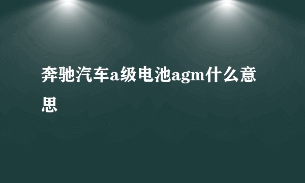 奔驰汽车a级电池agm什么意思