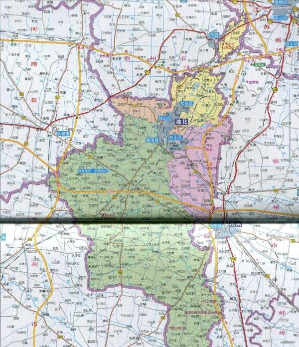 安徽省和16地级市高清行政地图